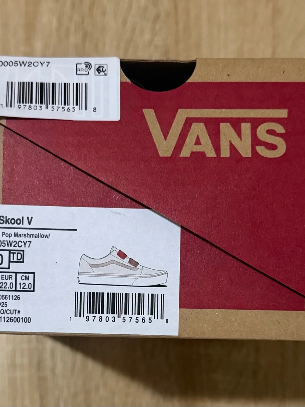 Vans toddler girl Cream Sneakers with Pink Metallic Straps
